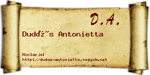 Dudás Antonietta névjegykártya